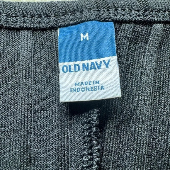 NWT Old Navy Black Fit Flare Rib Knit Long Sleeve Mini Dress Womens Sz Medium - Picture 7 of 8